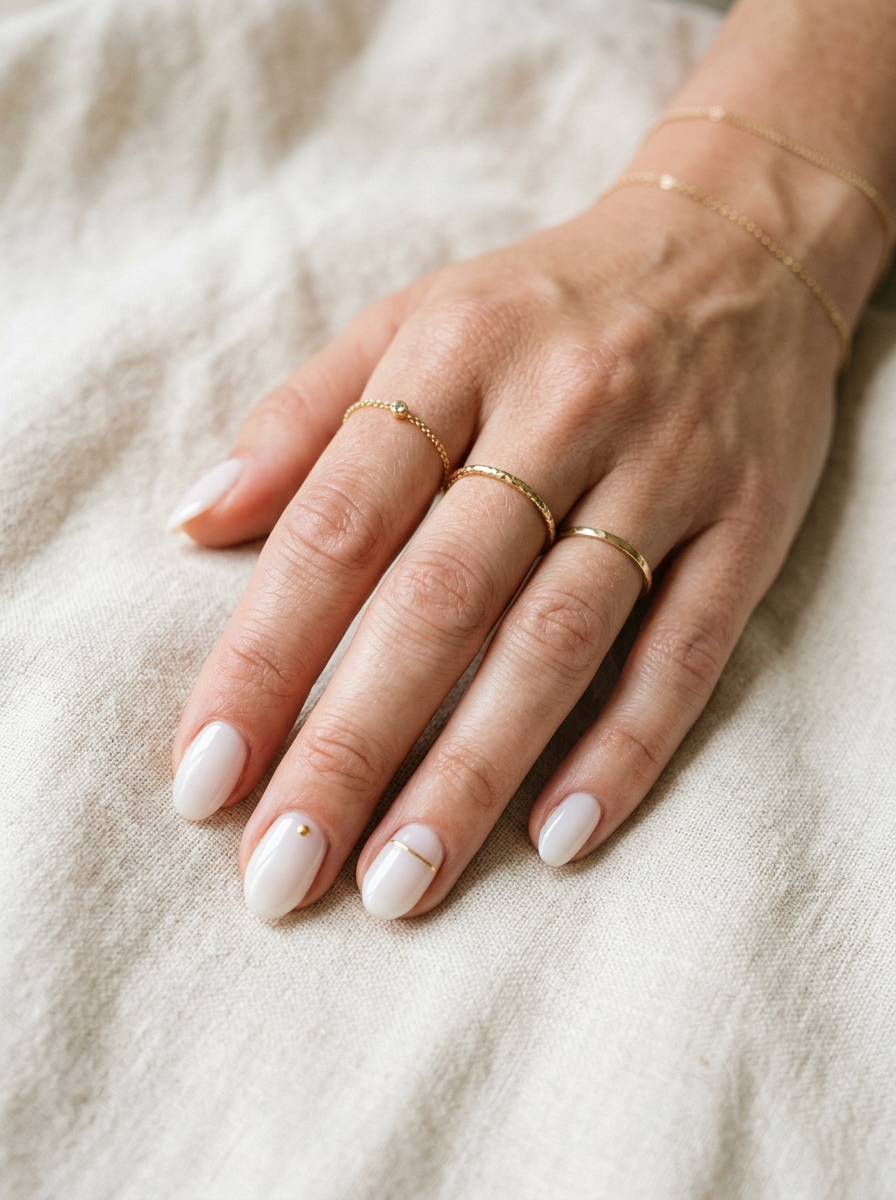 Minimal Gold Accent Nails als Minimal Nails Inspiration 2026